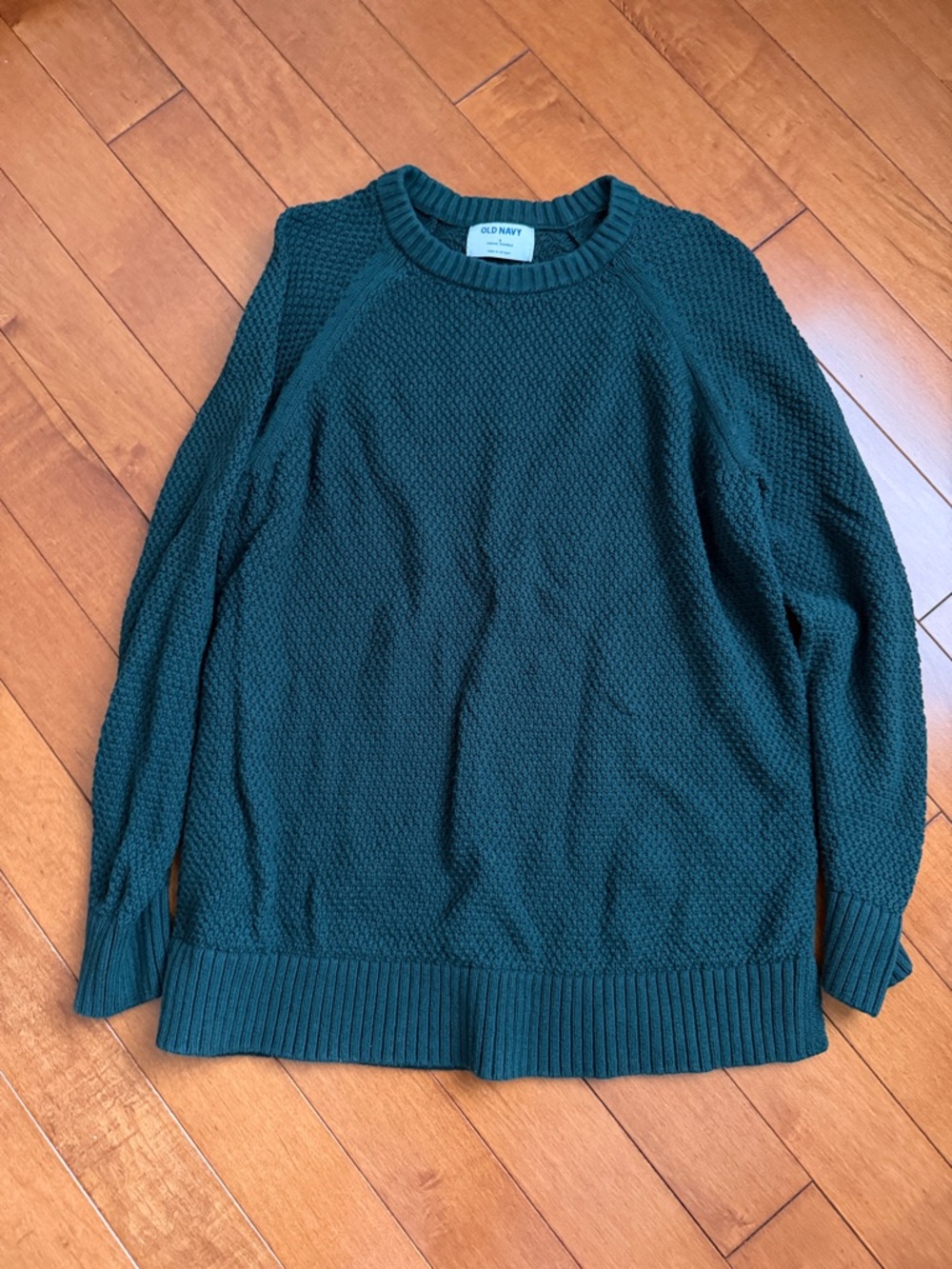 Old Navy womens Teal Crewneck Textured Sweater